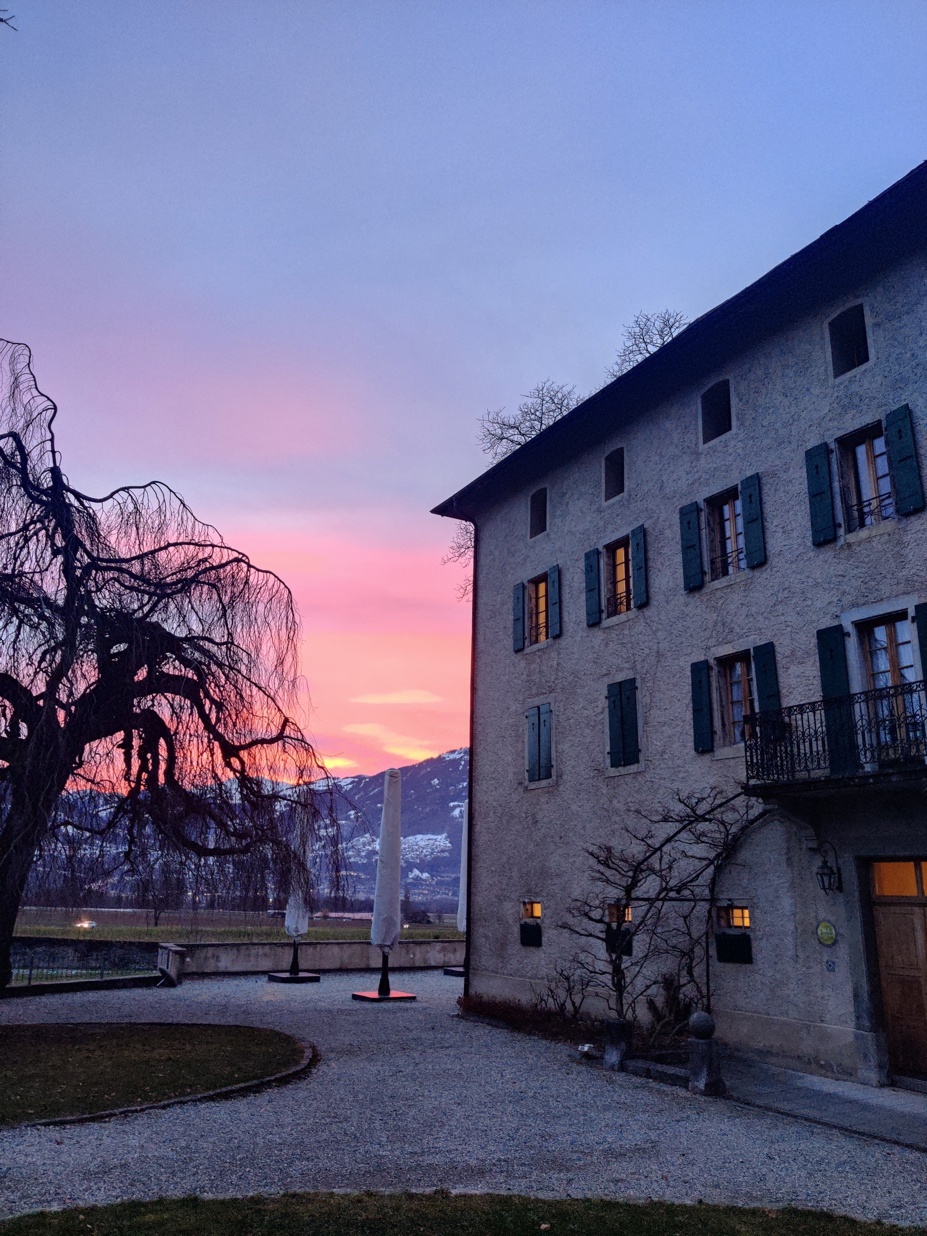 1000 year old vineyards Abbey with sunset